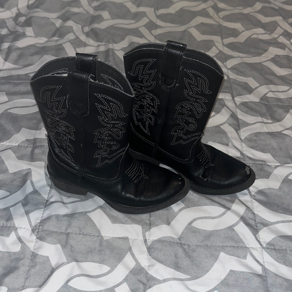 Deer Stags toddler boy size 11 black cowboy boots